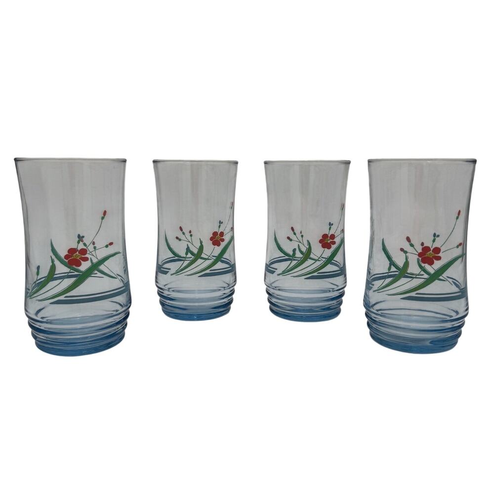 Vintage Libbey Corelle Go-Alongs Coordinate Glasses Tumblers Coolers Set of 4